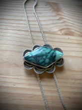 Load image into Gallery viewer, Aloe Variscite Diamond Chain Bolo Necklace