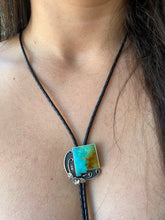 Load image into Gallery viewer, Polychrome Kingman Turquoise New Mexico Bolo Tie
