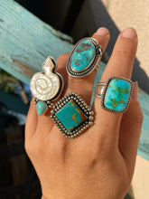 Load image into Gallery viewer, Carved Mother of Pearl Snake Statement Ring — size 7.5