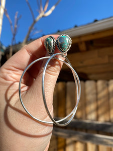 Morenci II Turquoise Post Hoops