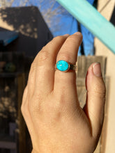 Load image into Gallery viewer, Kingman Turquoise Stacker Ring Set - size 7 1/4