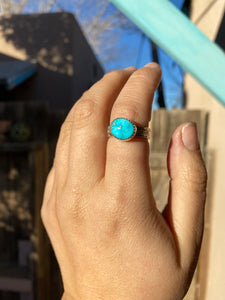 Kingman Turquoise Stacker Ring Set - size 7 1/4