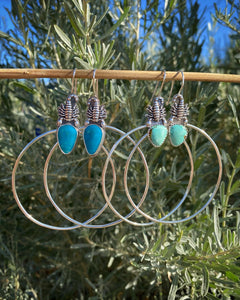 Seafoam Green Hubei Turquoise Scorpion Swing Hoops
