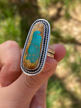 Load image into Gallery viewer, Glowy Green Royston Turquoise Ring—size 7