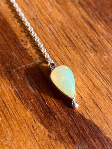 Kingman Turquiose with Opal Lariat Necklace