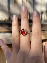 Load image into Gallery viewer, Red garnet stacker ring set - size 8