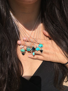 Osito Necklace #4 - Gemmy blue with brown matrix