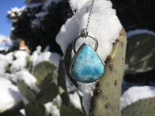 Load image into Gallery viewer, Swirly teardrop Larimar necklace